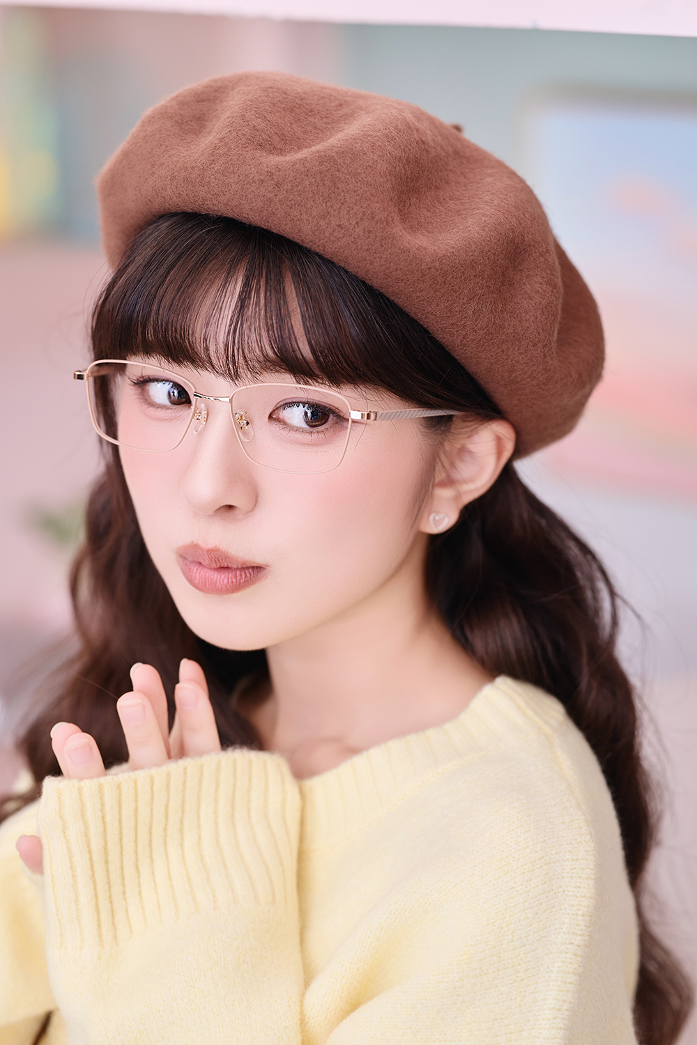 三麗鷗夢幻隊▪︎布丁狗｜奶黃布蕾 長方框眼鏡｜焦糖棕