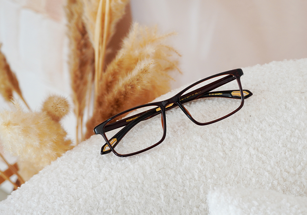 三麗鷗夢幻隊▪︎布丁狗｜飛撲美技 長方框眼鏡｜深咖