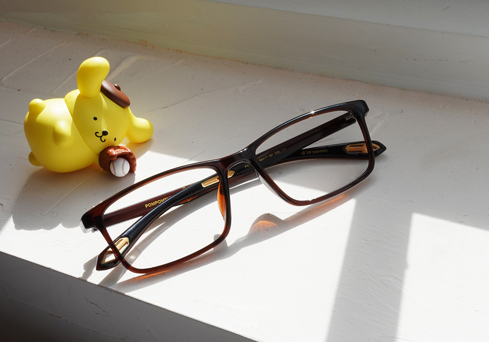 三麗鷗夢幻隊▪︎布丁狗｜飛撲美技 長方框眼鏡｜深咖