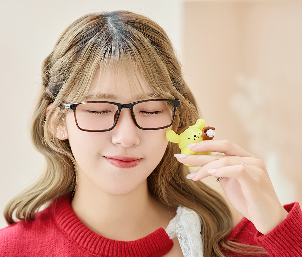 三麗鷗夢幻隊▪︎布丁狗｜飛撲美技 長方框眼鏡｜深咖