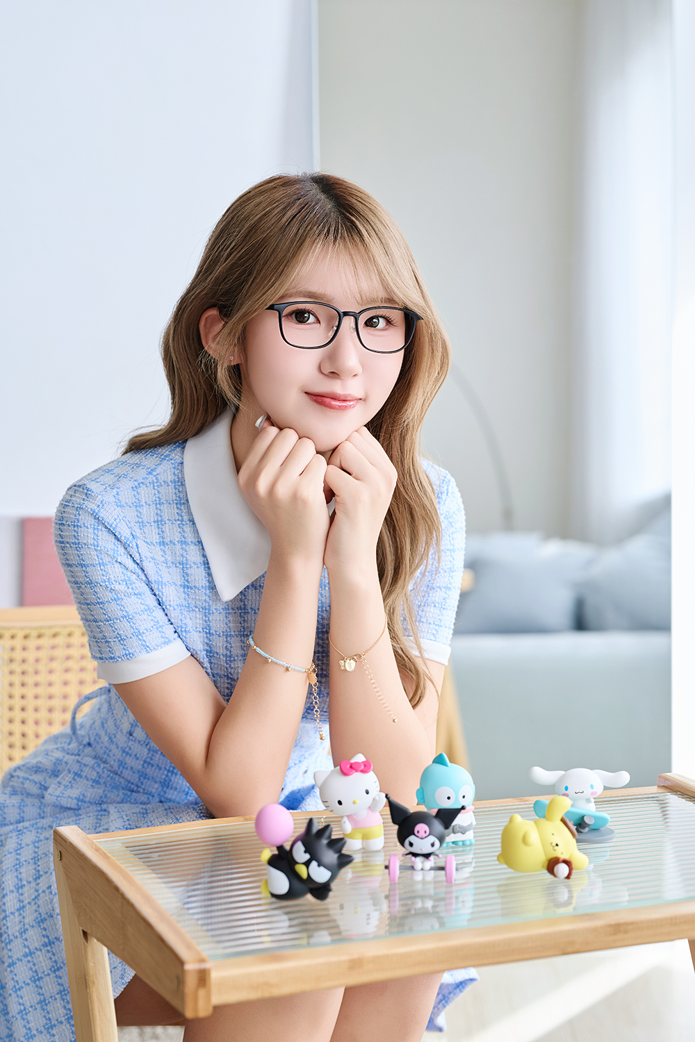 三麗鷗夢幻隊▪︎全體｜運動會大集合 方框眼鏡｜透深灰