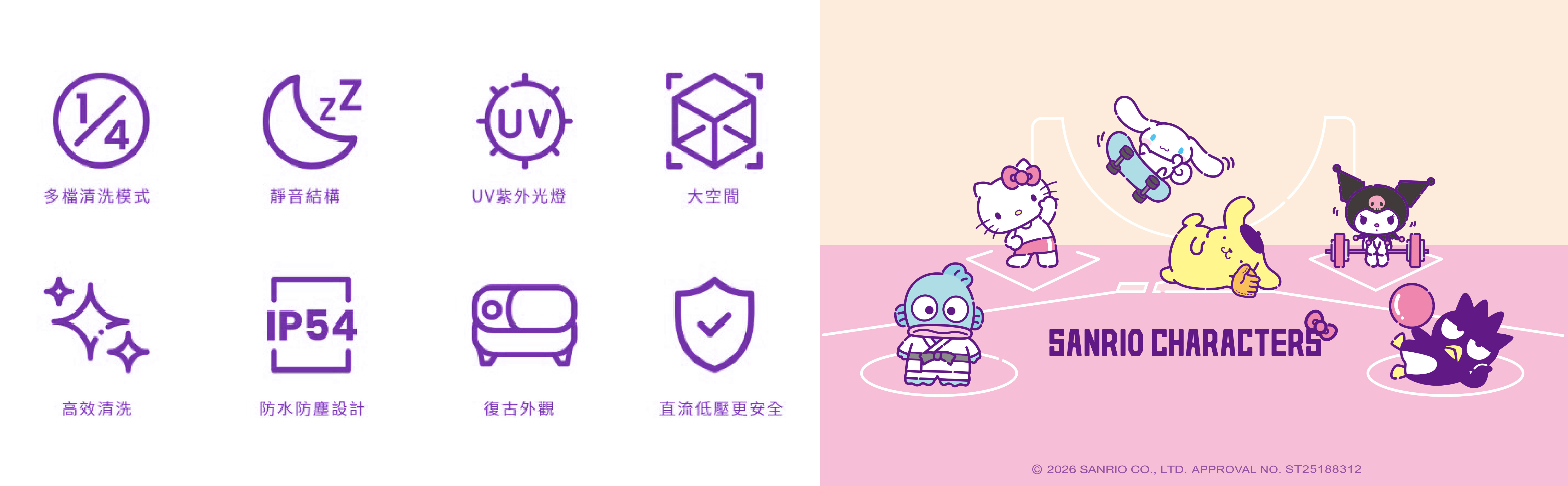 三麗鷗夢幻隊超音波清洗機(布丁狗款)