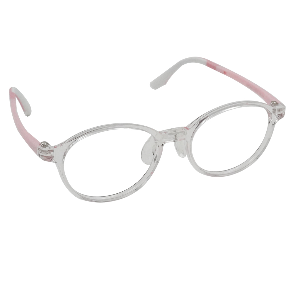 MICKY KIDS｜鹽系軟糖 圓框眼鏡｜冰晶粉