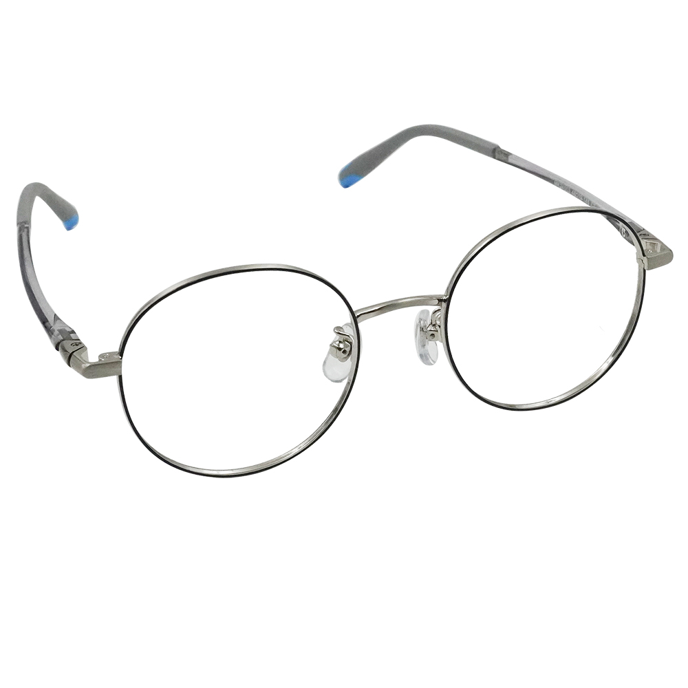 MICKY KIDS｜小追光者 圓框眼鏡｜沉穩灰銀