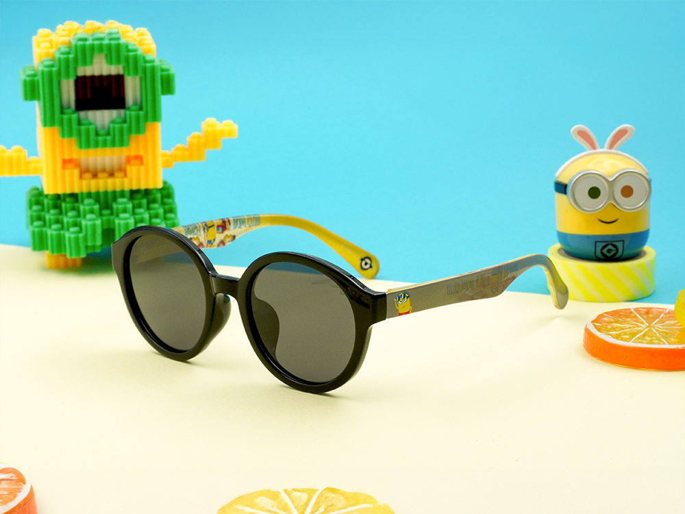 小小兵 | 兒童款•海灘俱樂部圓框太陽眼鏡 | 叛逆黑