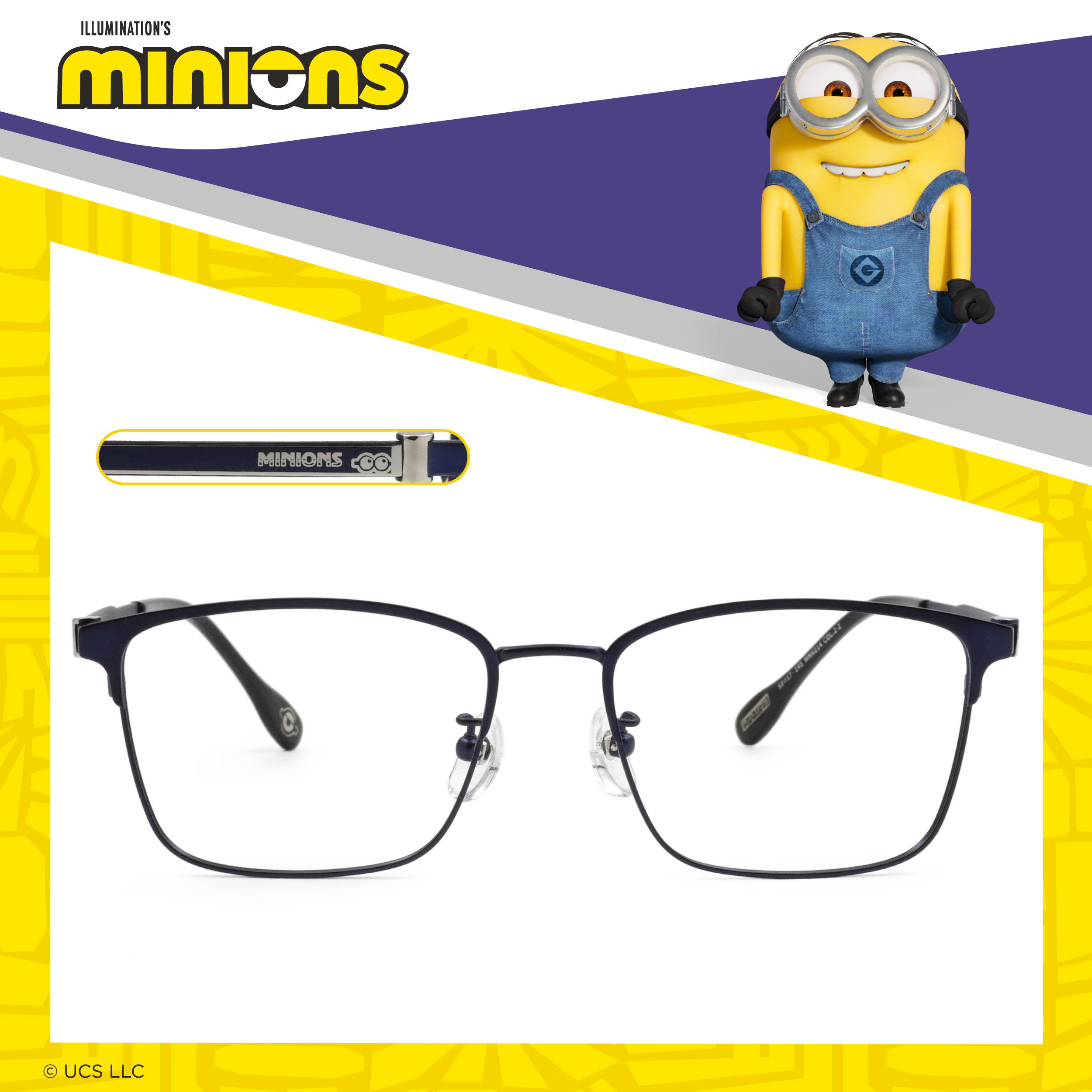 小小兵系列-光學框  |  經典Minions 眉框眼鏡  |  基地藍