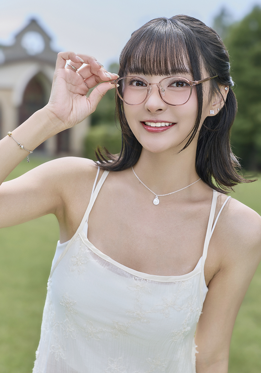 FORECO | 幸運流光方圓框眼鏡 | 甜心粉